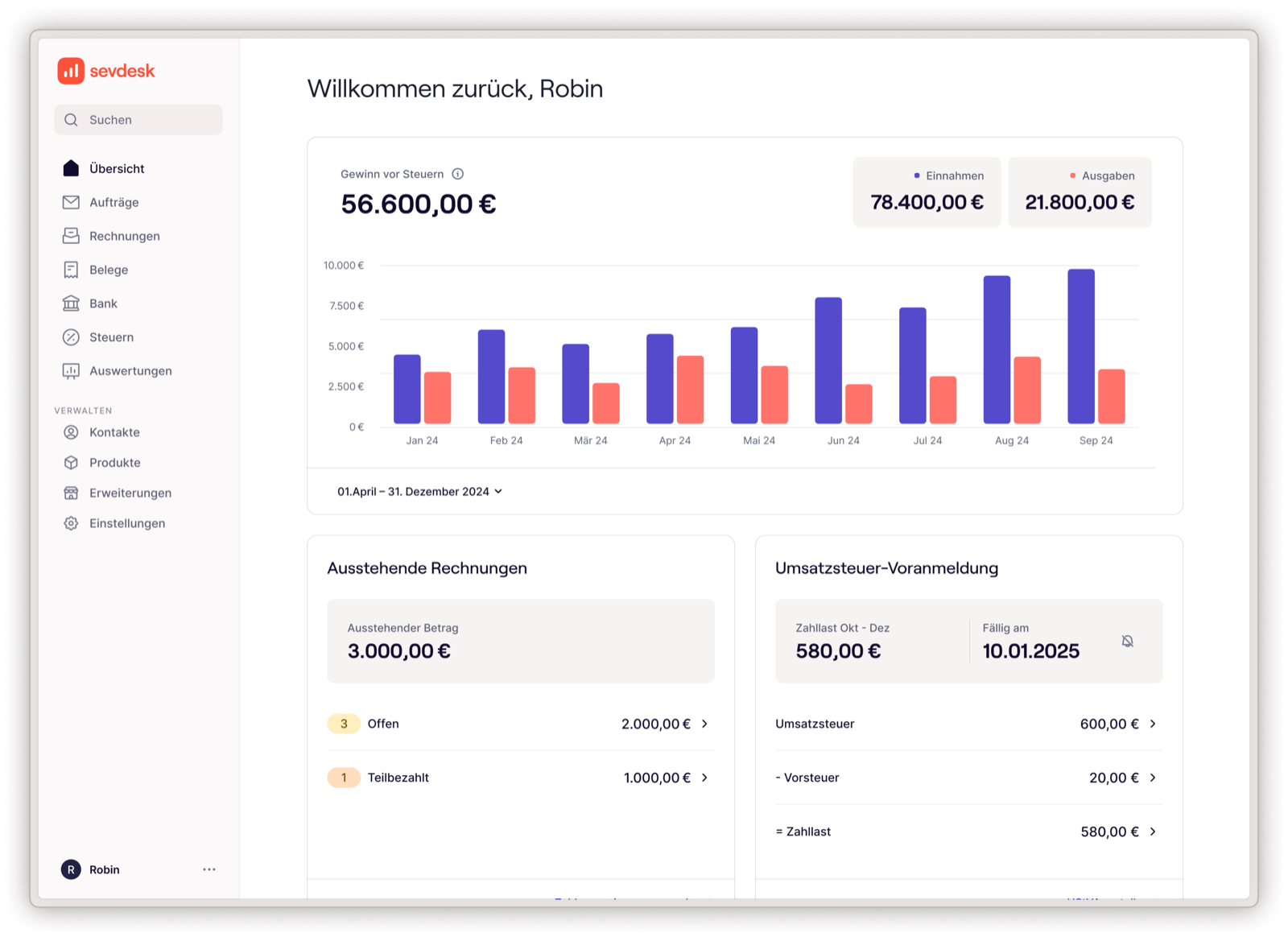 sevdesk Screenshot